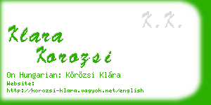 klara korozsi business card