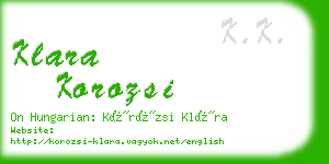 klara korozsi business card